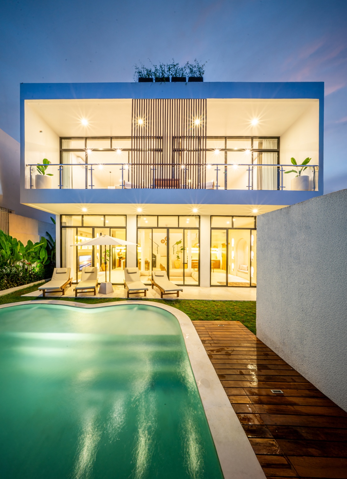 Villa at dusk